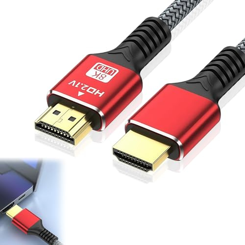 Hawpasy Cable HD-MI 2.1 1,5m 48 Gbps, 8K @ 60Hz, 4K @ 120Hz, HDR, eARC, HDCP 2.2, Compatible con TV, Monitores, Soundbar y Consolas de Juego