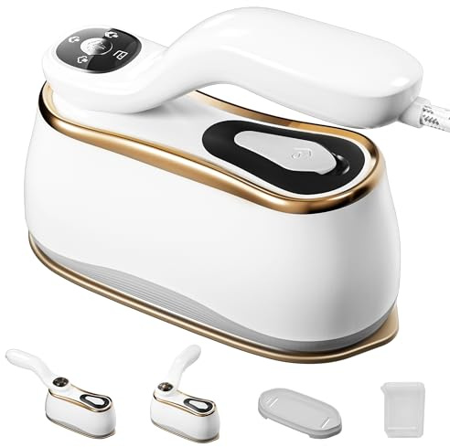 Mitdir Portable Clothes Steamer175x80mm Ceramic Glaze Panel Iron 220ml Water Tank 1200W & 15sFast Heat Up 4-speed Steamer for Clothes of all Fabrics Dry&Wet Iron for Home Travel Business Trip
