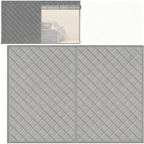 Garage avec rideaux d'isolation magnétique, Rideau de porte de garage magnétique isolant thermique, noir et gris, plusieurs tailles(Grijs,W 488 x H 214cm)