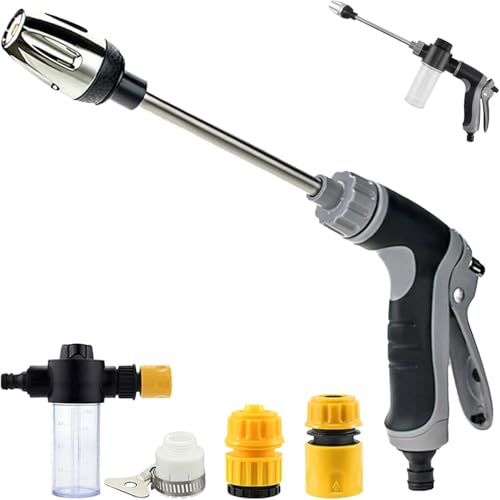 Pressure Washer Attachment for Garden Hose, High Pressure Water Jet Wand, Universal Hose Nozzle with Adjustable Spray for Car, Patio, Driveway Cleaning (Style A)