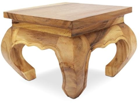 Oriental Galerie Opiumtisch 35 x 35cm Massiv Beistelltisch Hocker Holz Tisch Wohnzimmer Natur Inkl. Südostasien Bildband als PDF Datei