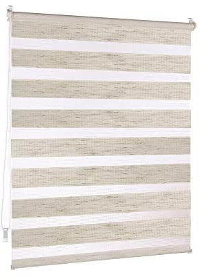 Victoria M. Doppelrollo Klemmfix ohne Bohren, 85 x 230 cm (BxH) Leinen, Rollo Fensterrollo lichtdurchlässig & verdunkelnd,Duo-Rollo Klemmmontage Zebrarollo für Fenster & Türen