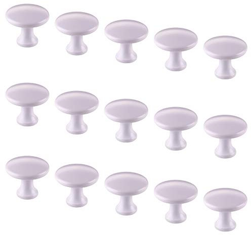15 x SO-TECH® Möbelknopf DENISE weiß matt Ø 29 mm - Design trifft auf Funktion - Knopfgriff Küchengriff Küchenknopf Möbelgriff