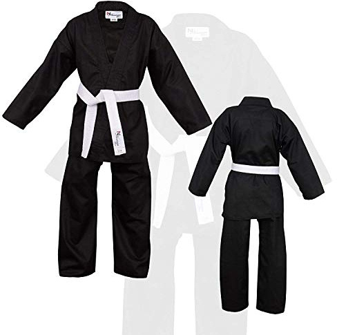 NORMAN Schwarz Kinder Karate-Anzug Gratis Weißer Gürtel Kinder Karate-Anzug - Schwarz, 150cm