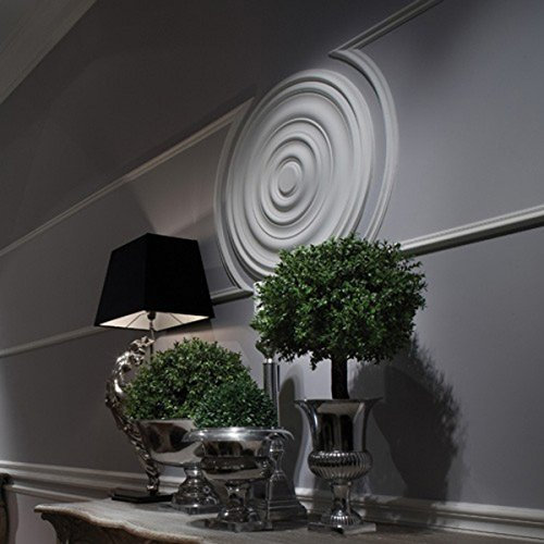 Casa Padrino Stuck Rosette 74.5 x 74.5 cm Deckenstuck Deckenrosette Stuckrosette Wandrosette Barock Jugendstil