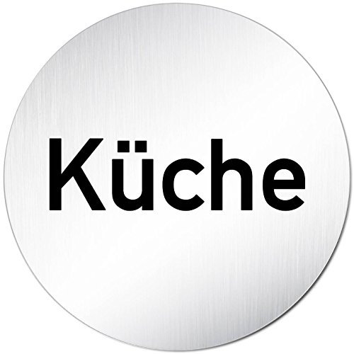 'Plaque de porte Plaque signalétique cuisine aluminium (anodisé) rond Ø 100 mm