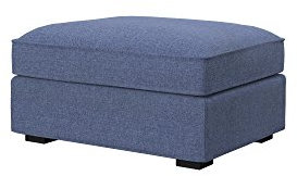 Soferia Hockerbezug Kompatibel Mit KIVIK Hocker Überzieher Hocker-Husse Hockerüberwurf Cover Einfache Reinigung Allergiefrei Naturel Blau