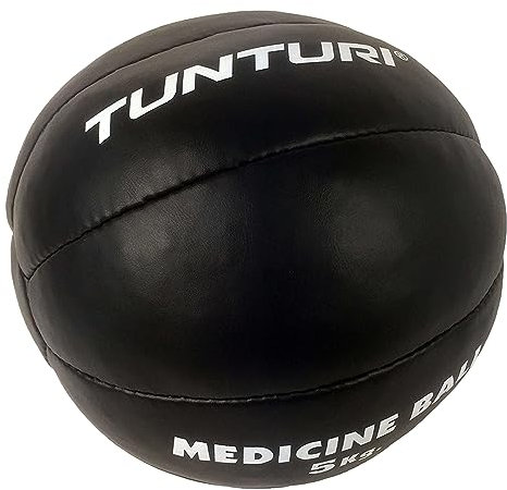 Tunturi Medicine Ball Leather 5 kg Medizinball, schwarz, One Size