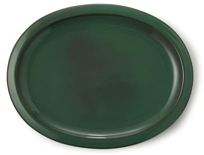 CERTRE - Sottovaso Bonsai Ovale in Gres, Made in Italy, Colore Verde Palude (Smaltato)| 33x25x2 cm