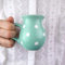 City to Cottage® Teal Blue and White Polka Dot Spotty Handmade Hand Painted Small 150ml/5oz Ceramic Milk Jug Creamer Pourer