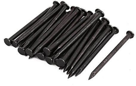 Sourcingmap Hardware Nails 3-inch Length Carbon Steel Point Tip Wall Cement Nail Black 30pcs