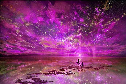 YEESAM ART DIY Peinture Numéro Adulte Enfant, Ciel étoilé romantique et amoureux 40x50cm