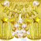 ZERODECO Geburtstagsfeier Dekoration, Gold Happy Birthday Buchstaben Ballons Folienvorhänge Mylarfolie Stern und Herzform Ballons Konfetti Luftballons - Perfekte Geburtstags Party Deko Zubehör
