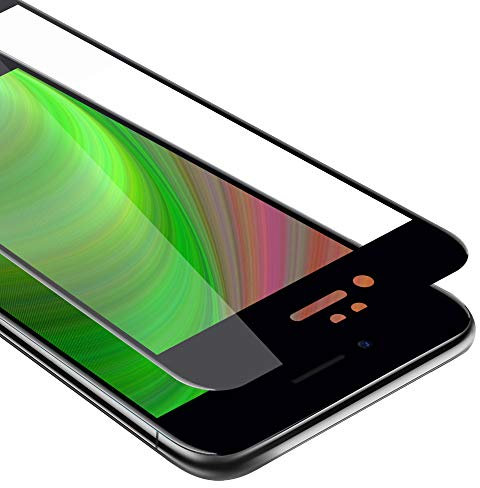 Cadorabo Vollbild Panzer Folie kompatibel mit Apple iPhone 6 / 6S in TRANSPARENT mit SCHWARZ - Gehärtetes Display-Schutzglas in 9H Härte mit 3D Touch (Retail Packaging)