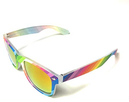 Rainbow Wave Maker Stil Sonnenbrille – Damen Herren Promi-Stil (Gold)
