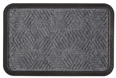 Fußmatte Außen & Innen - 40x60 cm - Grau Muster - Sauberlauf Türmatte rutschfest - Schmutzfangmatte sehr strapazierfähig - Fussmatte aussen Stufen