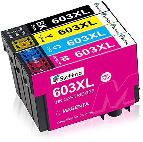 SavFinto 603XL Patronen Ersatz für Epson 603 Tintenpatronen Kompatibel für Epson Expression Home XP-2100 XP-2105 XP-3100 XP-3105 XP-4100 XP-4105 Workforce WF-2810 WF-2830 WF-2835 WF-2850