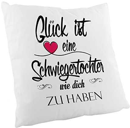 Crealuxe Glück ist eine Schwiegertochter wie Dich zu haben Zierkissen, Sofakissen, bedrucktes Kissen, Baumwollkissen