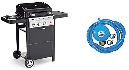 Sochef Barbecue Piùgusto, Nero & Campingaz Kit, Tubo, Fascette Per Bombole Attacco Italia Regolatore Di Pressione Del Gas Accessorio Per Barbecue/Grill, 1 Liter, Colore 23, Unica