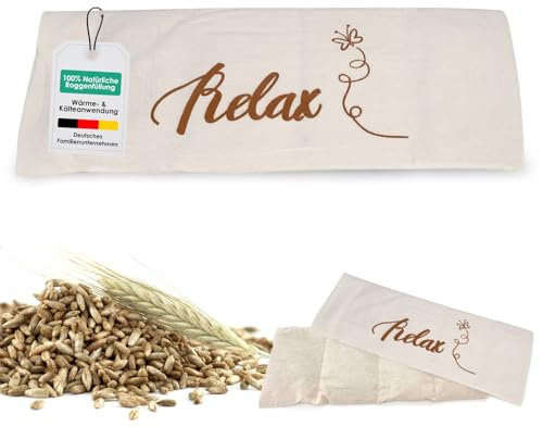 heimtexland ® Roggen Kammer Körnerkissen XL 20x48 cm Kälte- und Wärmekissen 100% Baumwolle Typ752 Natur - Relax