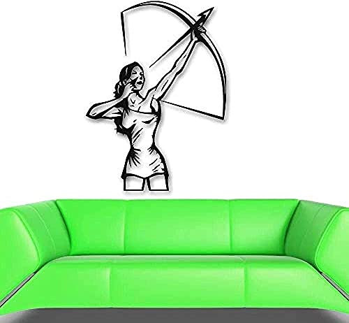 Wandtattoo Aufkleber, Vinyl Mädchen Bogenschießen Schießsport 57*77Cm