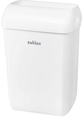 Satino by WEPA Abfalleimer I wahlweise frei stehend oder zur Wandmontage I aus weißem Kunststoff (43 Liter Kapazität)