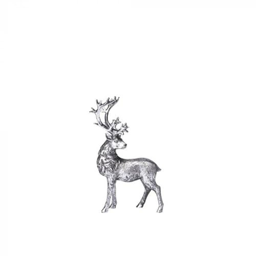 Lene Bjerre Serafina Hirsch stehend antik Silber 14cm Weihnachtsdeko Advent Polyresin