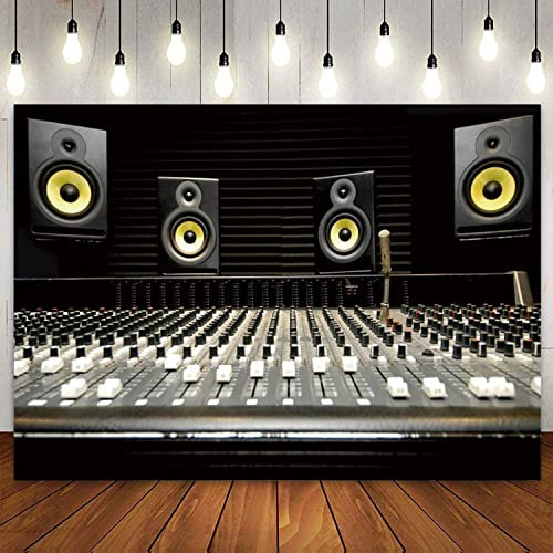 Music Theme Backdrop Mixer Speaker Boombox Record Studio Po Background Musical Party Decorations Kids Adults Portrait Shoot