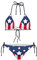 Biyejit Maillot de bain 2 pièces pour femme - Sexy - Triangle - Dos nu, drapeau des usa, M