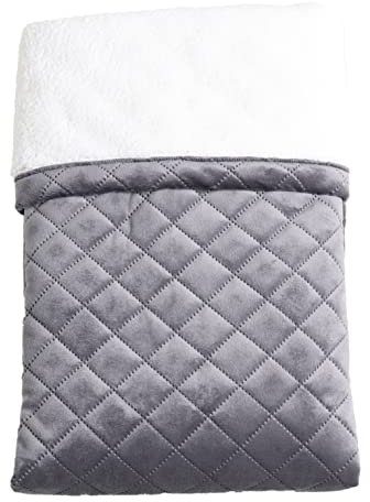 Kaiser 6538324 Velvet Blanket Sherpa Fleece Creme Babydecke für Babyschale Pucktuch Neugeborene für Herbst/Winter geeignet Kuscheldecke 75 x 100 cm Fb. Grey