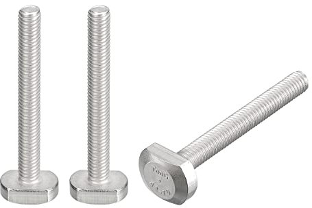 QUARKZMAN T-Ranura Perno, 3 uds M6x50 mm T Ranura Inserción Perno Deslizantes Pernos 304 Inoxidable Acero Acero T Forma Tornillos para T Carril