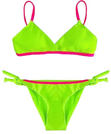 JOPHY & CO. Maillot de Bain pour Filles et Filles Deux pièces Bikini Set Beachwear Entiers réglable cod.5300, 9236 Vert, 14 Ans