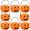 STOBOK 8st Halloween-kürbis-Eimer-süßigkeitstüten Orangefarbener Korb Kürbis-Halloween-Eimer Süßes Oder Saures Eimer Hexenkürbisbehälter Biereimer Kessel Kind Mit Deckel Zuckerschüssel