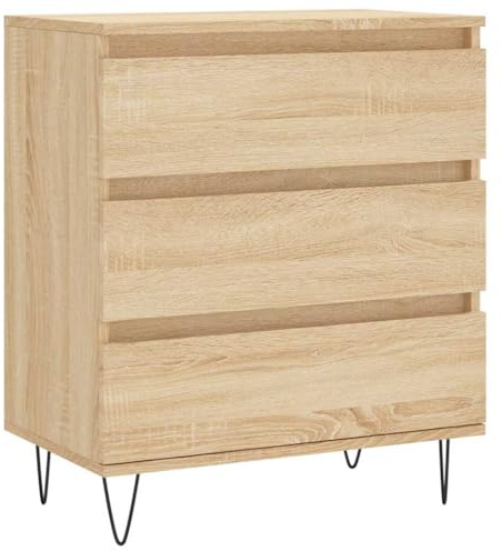 vidaXL Sideboard, Kommode mit viel Stauraum, Highboard Wohnzimmerschrank mit Eisenbeinen, Schrank Anrichte Beistellschrank, Sonoma-Eiche Holzwerkstoff