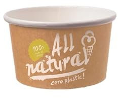 Blanc HYGIENIC Eisbecher Zero Plastic 230ml, 1.260 Stück, recycelbar, aus natürlichem Papier ohne Kunststoffbeschichtung