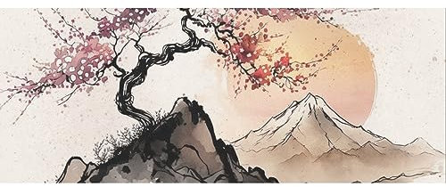 GWP-675501537 Geschenkpapier im japanischen Kunststil, Kirschblüten-Sakura, 147,3 x 58,4 cm, Geschenkpapier für Jungen und Mädchen, Geburtstag und Freunde, 2 Rollen