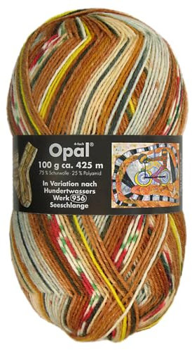 Frida's Wollhaus Opal 100 g Hundertwasser Sockenwolle 4-fach Strümpfe Socken Stricken 24 Farben (1436 | Seeschlange)