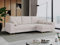MKS MEBLE Cord Ecksofa - L-Form Cord Sofa mit Schlaffunktion - Wohnlandschaft L Form, Ecksofa mit Schlaffunktion und Bettkasten, Schlafsofa mit Bettkasten, Couch mit Schlaffunktion - Weiß Dorian