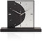 Kreative Feder Standuhr „Silvermoon“ aus Holz – Schwarze Tisch-Uhr ohne Ticken (Silvermoon, leises Quarzuhrwerk)