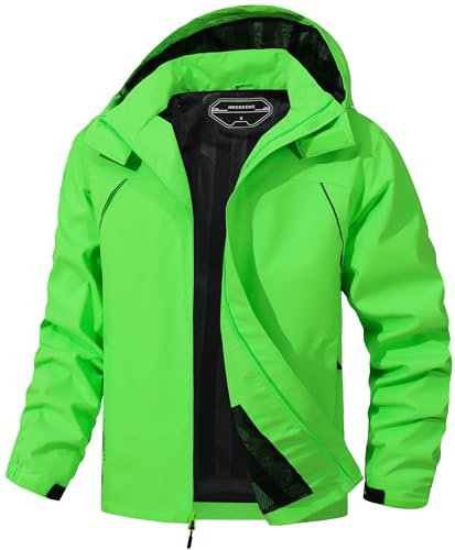 MAOYSSEN Outdoor Men's Waterproof Raincoat Windbreaker Lightweight Rain Jacket with Detachable Hood