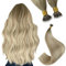 YoungSee Nanoring Extensions Blond Nanoring Extensions Echthaar Dunkel Aschblond mit Platinblond Nanoring Hair Extensions 50cm Nano Ringe Haare Remy Echthaar Extensions Nanoring 50g #SUN