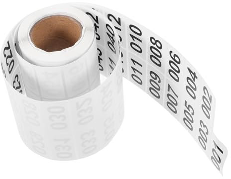 DIYEAH 2 Rouleaux autocollants gommettes etiquette autocollante nombre coller étiquette numérotée rond autocollant pour ongles disjoncteur décor de pâtes à chiffres étiquette d'entrepôt