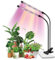 COKOLILA 2 Cabezas Lámpara de cultivo, 160 LEDs luz de espectro completo, 460nm/660nm/6500K para plantas de interior con 6/12/18H temporizador, 5 brillo, 3 modos, mejor para plantas