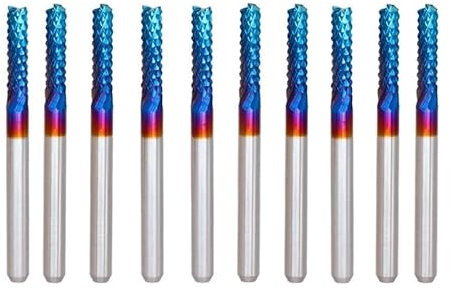 10 stücke Maisschaftfräser 0,5-3,175mm PCB Fräser Nano Blau Beschichtetes Hartmetall Schaftfräser 3,175mm Schaft PCB Maschine Gravur Bit(10pcs 0.6-1.5)