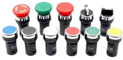 22mm Economical LA38-11/206A Button Switch Knob Switch Emergency Stop Switch Normal Open + Normal Close IDGTTLDF(Gold)