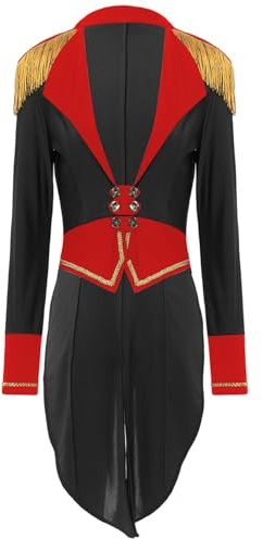 RUNQHUI Cirkusdräkt dam herr lojal pajsvans kavaj kappa halloween karneval S-3XL
