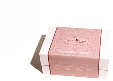 Black Sand Labs Bath Salts Gift Set for Her – Dead Sea, Himalayan Pink & Epsom Salt Blend - Gift Sampler for Women – 4 x250g (Gift Set - Floral Amour, Lavender Eucalyptus, Summer Terrace, Sea Mist)
