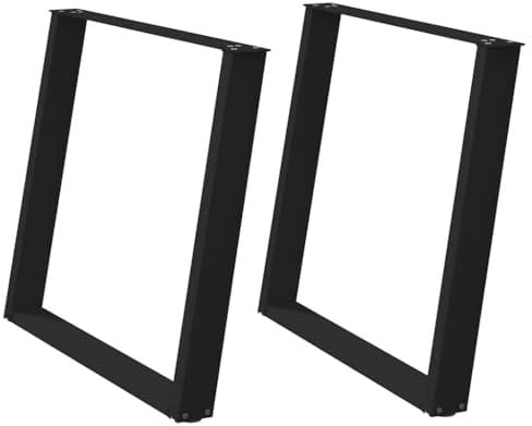 vidaXL Pieds de Table à Manger en U 2 pièces Noir 100 x (72-73) cm Acier