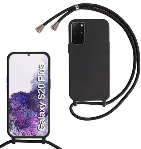 xinyunew Handykette für Samsung Galaxy S20 Plus Hülle mit Band, Handyhülle mit Schnur zum Umhängen, weiche TPU Silikonhülle mit Band [abnehmbar] Halskettenhülle für Galaxy S20 Plus/S11-Schwarz | Kameraschutz und Bildschirmschutz, Necklace Handyhülle mit Schnur Stossfest Schutzhülle für zum Umhängen Case mit Kordel
