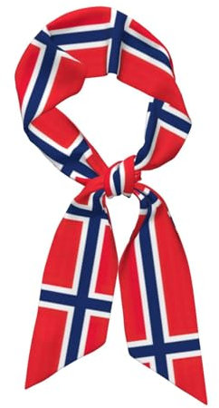 JIUTY Damenschal mit norwegischer Flagge, für Frühling und Herbst, Seide, weich, für Abendkleider, Reisen, Schwarz , One size